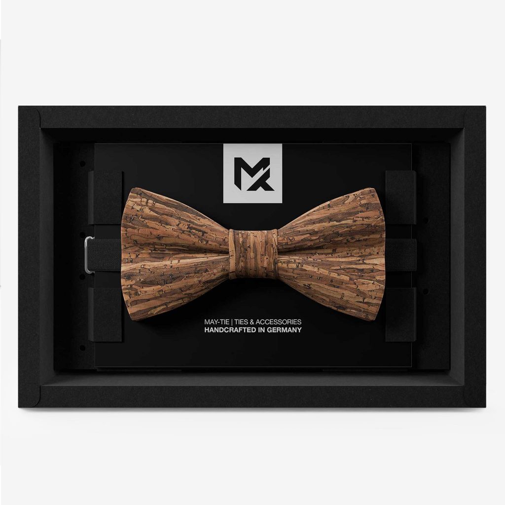 1 herrenfliege aus kork holz braun geschenk hochzeit