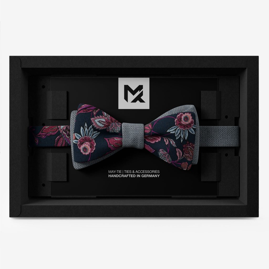 1 herrenfliege selber binden geschenk hochzeit blau floral