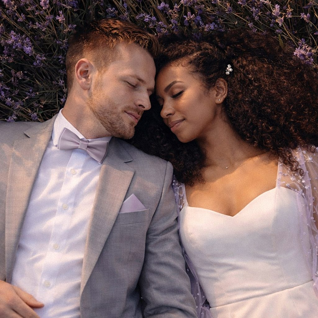hochzeitsfliege set lila lavendel seide modern hochzeit