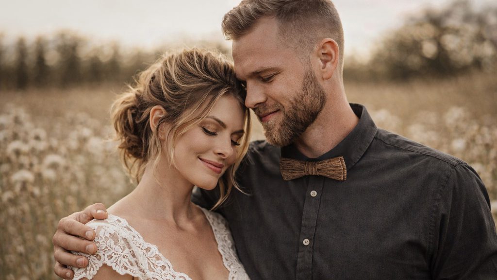 holz braun kork herrenfliege modern boho hochzeit outfit