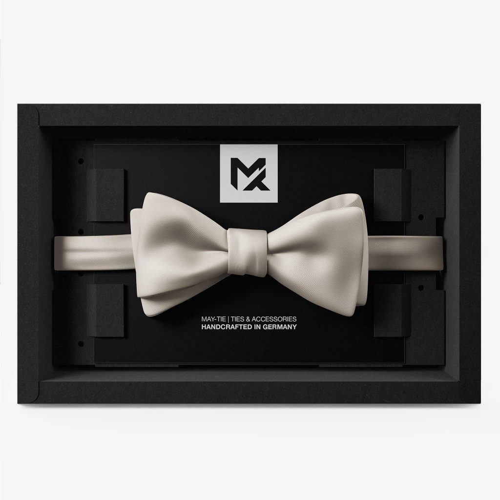 herrenfliege creme seide selbstbinder black tie event