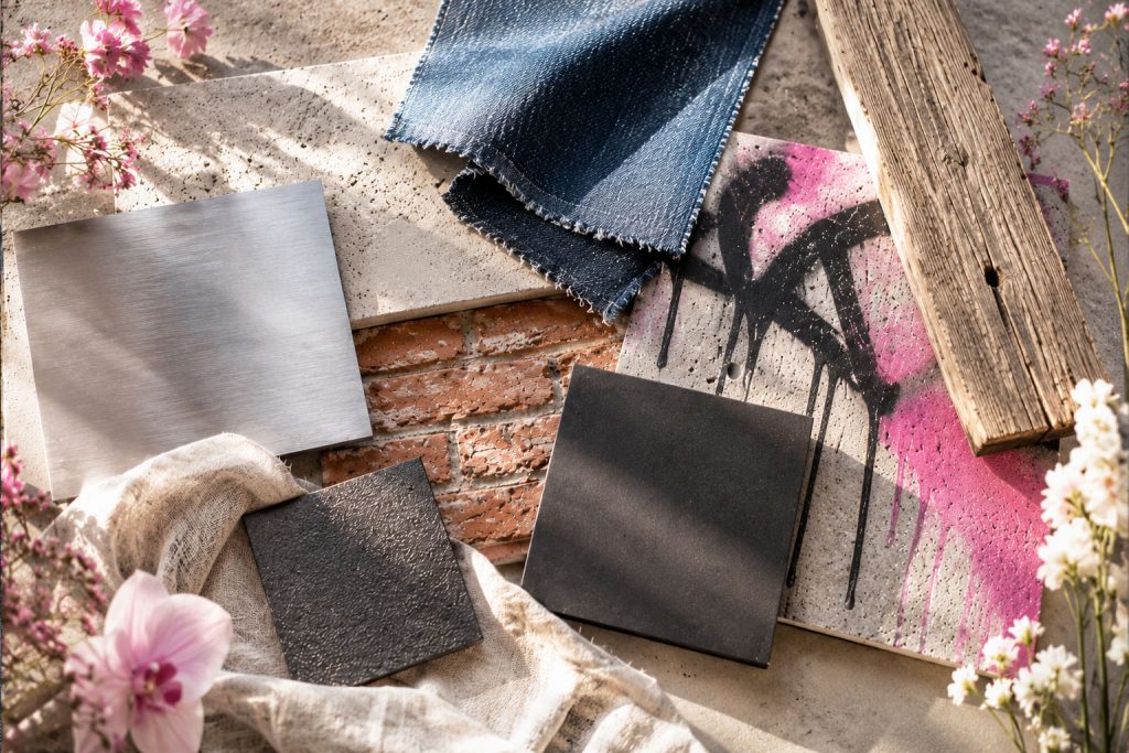 urban wedding moodboard materialien