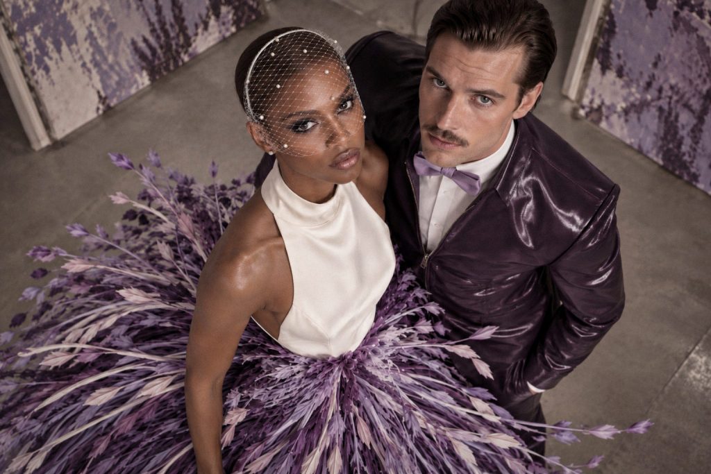 Couture Hochzeit couture hochzeit lavendel lila modern brautpaar editorial