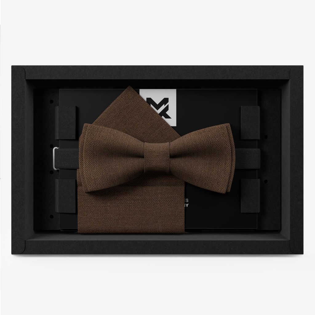 Fliegen in Braun & Orange herrenfliege braun set einstecktuch hochzeit