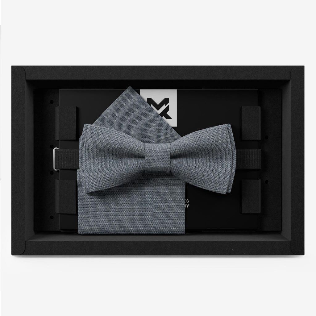 herrenfliege graublau set einstecktuch hochzeit