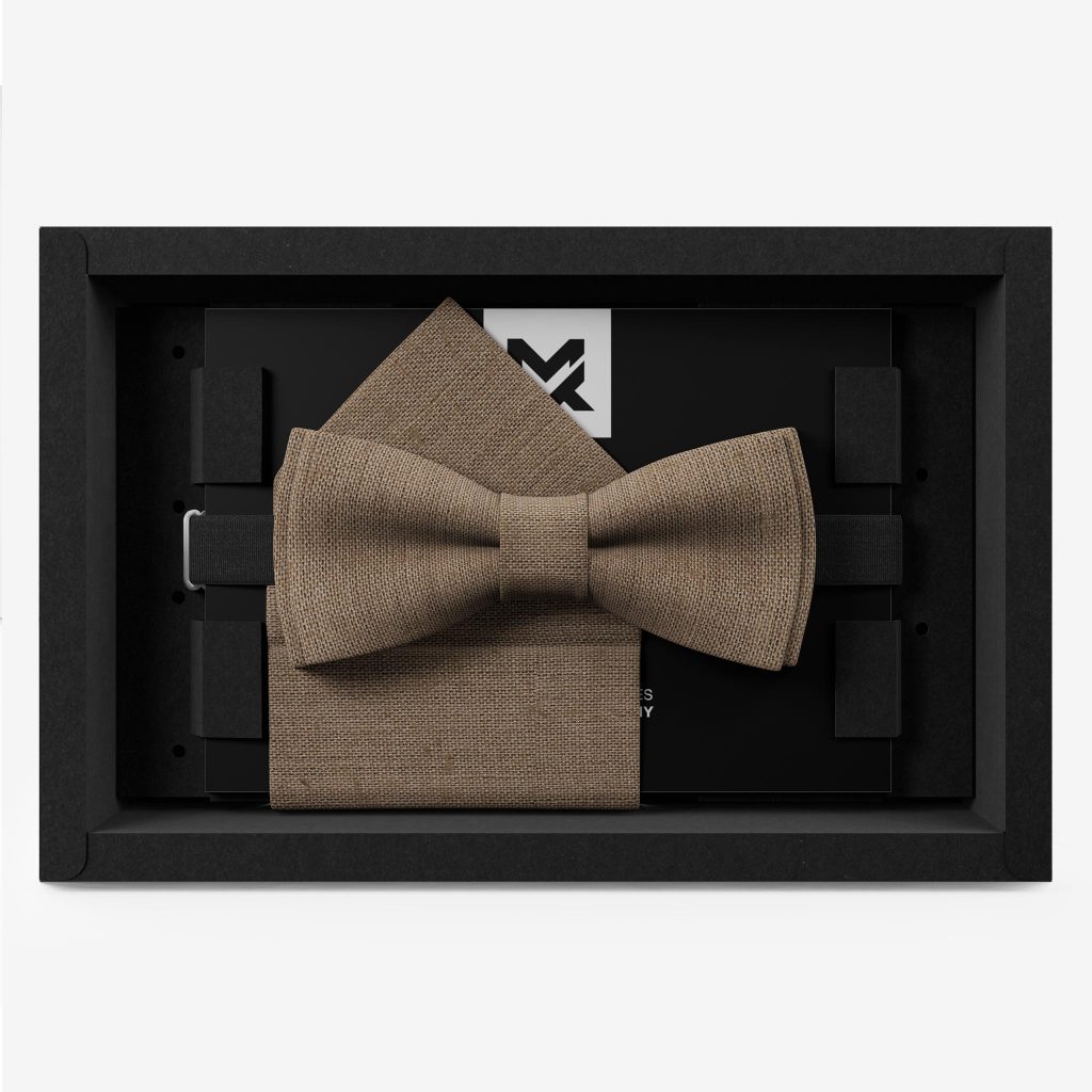 Fliegen in Braun & Orange herrenfliege hellbraun set einstecktuch hochzeit