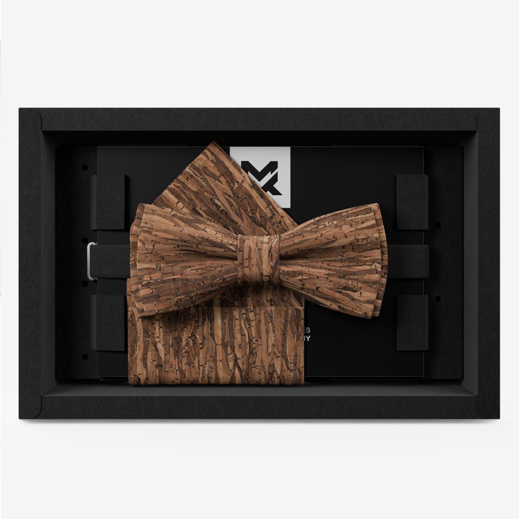 Fliegen in Braun & Orange herrenfliege kork holzbraun set hochzeit
