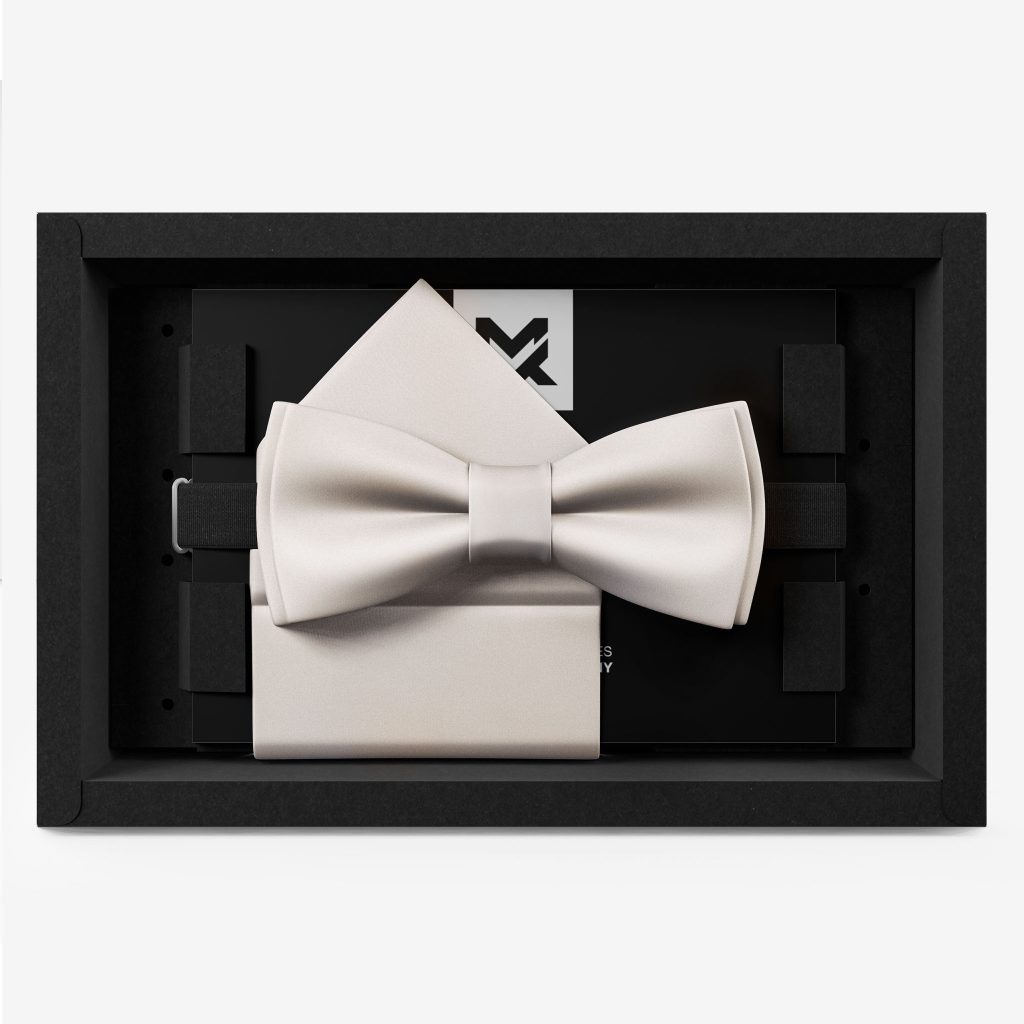 herrenfliege seide creme weiss set einstecktuch elegant hochzeit