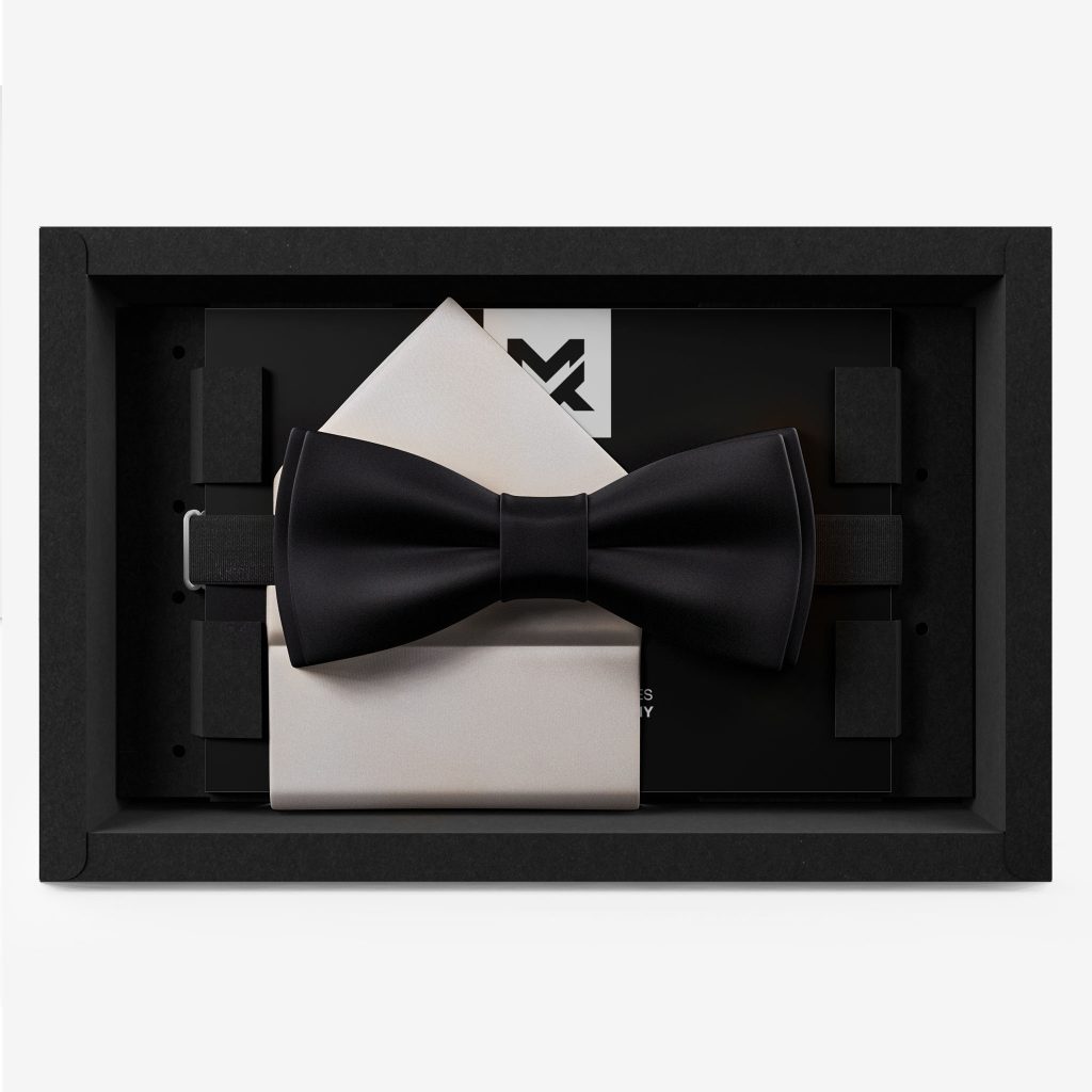 Fliegen in Grau & Schwarz herrenfliege seide schwarz weiss set einstecktuch elegant hochzeit