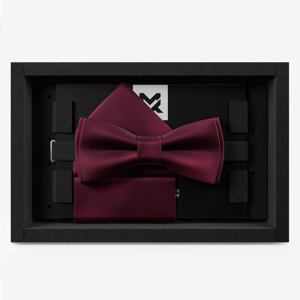herrenfliege seide weinrot set einstecktuch elegant hochzeit