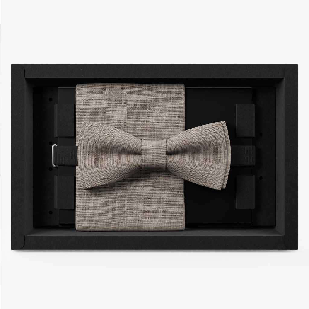 Fliegen in Grau & Schwarz herrenfliege set leinen grau beige urban hochzeit