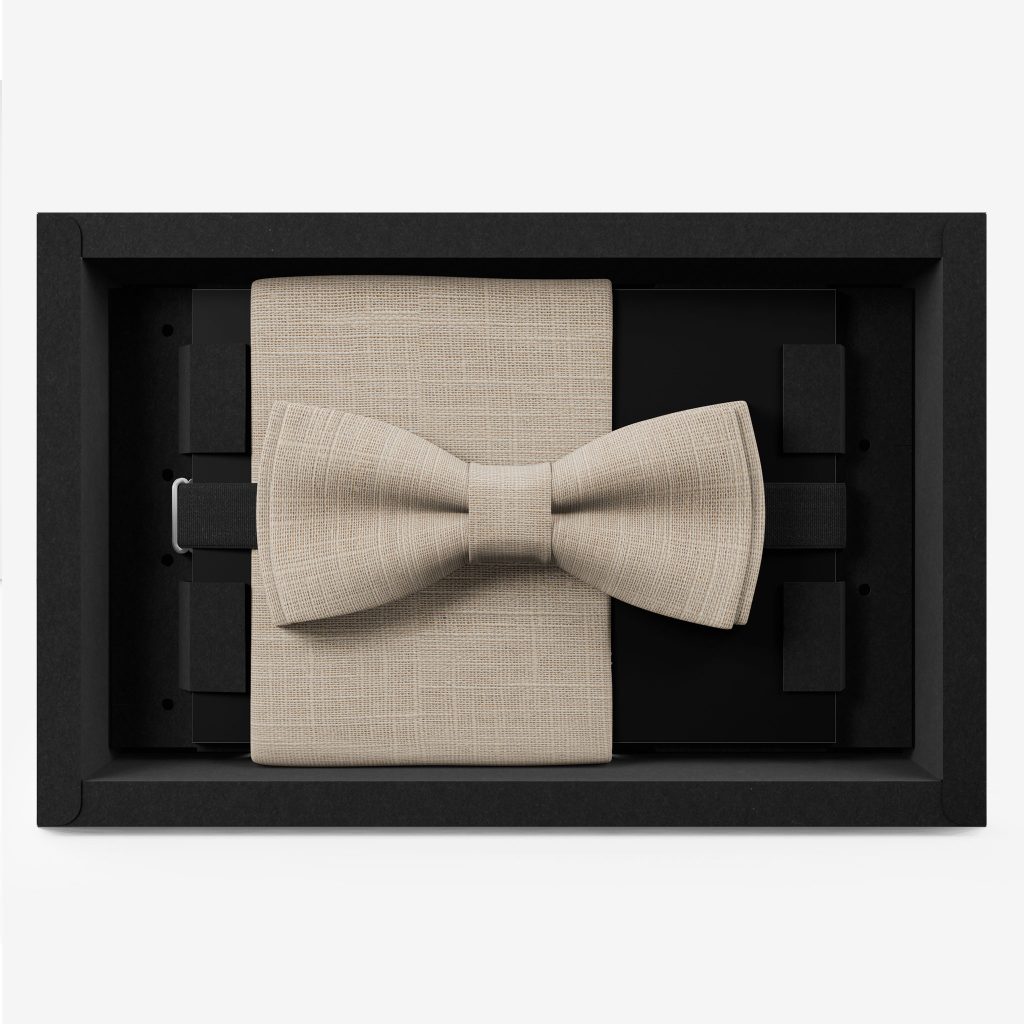 herrenfliege set leinen natur beige sommer hochzeit