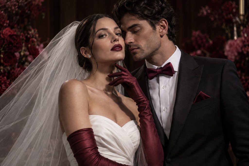 hochzeitsfliege bordeaux rot schwarz anzug elegant hochzeit