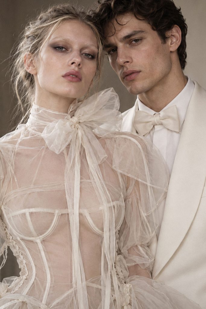 hochzeitsfliege creme weiss barock couture hochzeit brautpaar