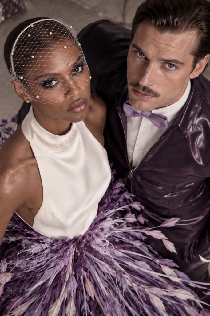 hochzeitsfliege lavendel lila couture hochzeit editorial