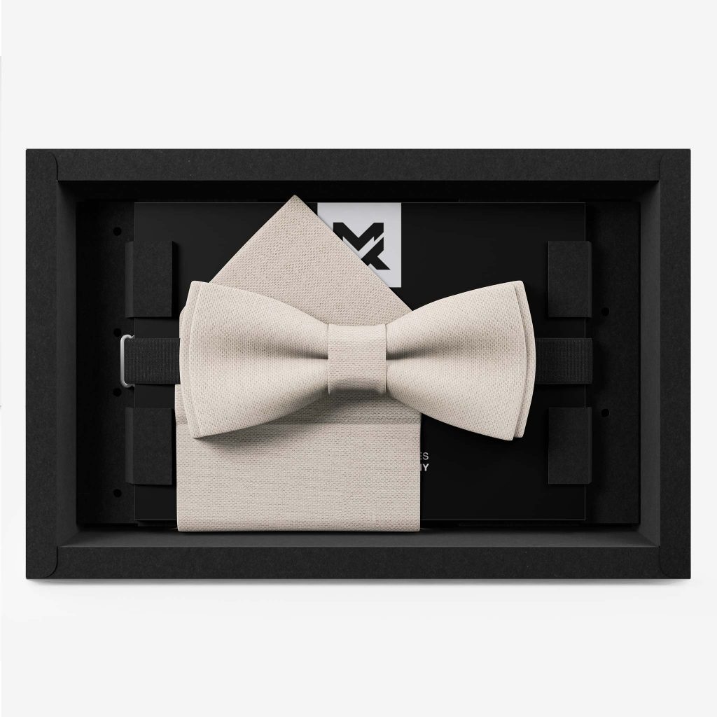 herrenfliege natur weiss set einstecktuch hochzeit